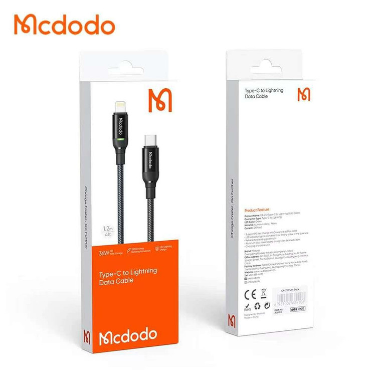 کابل تبدیل USB-C به لایتنینگ مک دودو مدل CA-2720 طول 1.2 متر