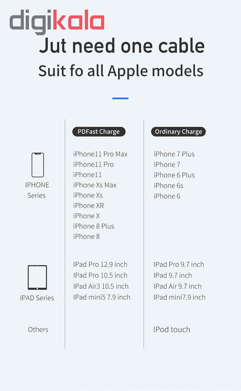 کابل تبدیل USB-C به لایتنینگ مک دودو مدل CA-7290 طول 1.2 متر