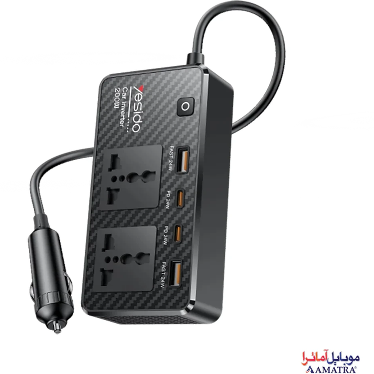 اینورتر خودرو یسیدو مدل VC07 ظرفیت ۲۰۰ وات