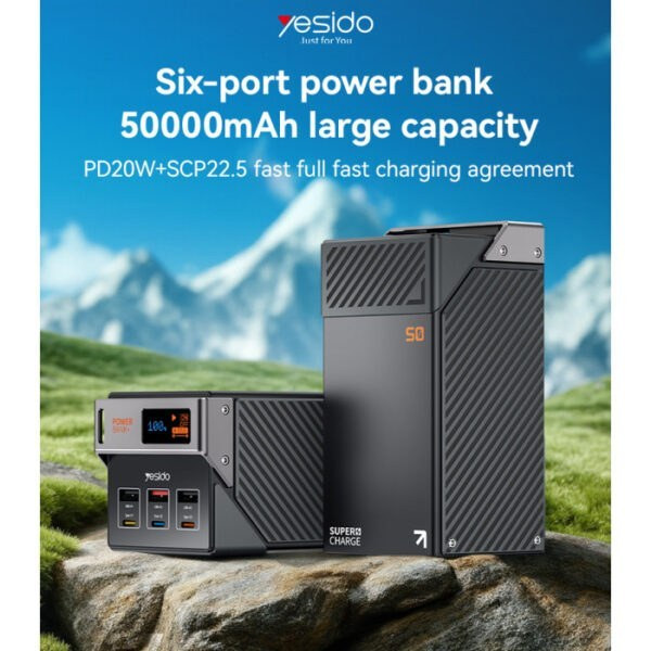 پاور بانک 22.5 وات یسیدو مدل YP63 50000mAh
