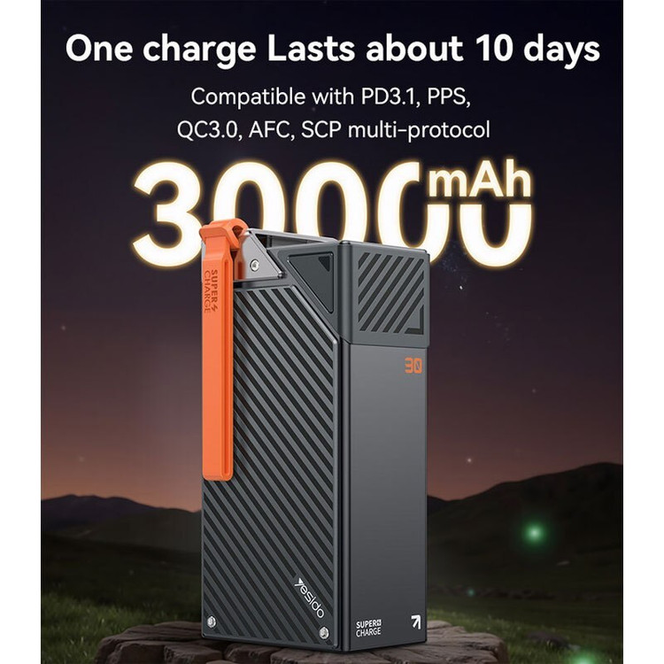 پاور بانک 22.5 وات یسیدو مدل YP62 PD ظرفیت 30000 میلی آمپر ساعت