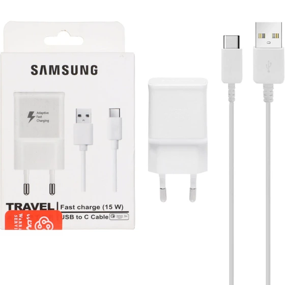 شارژر دیواری فست تک پورت 15w Samsung به همراه کابل شارژ Type-C